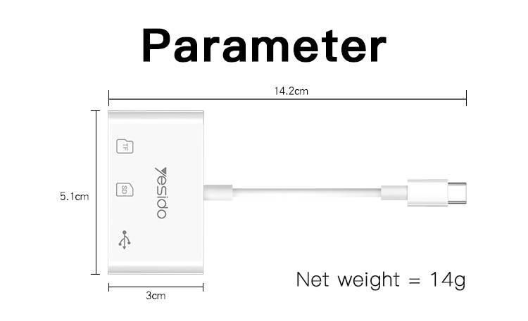 Yesido GS16 Type-C OTG Adapter Details