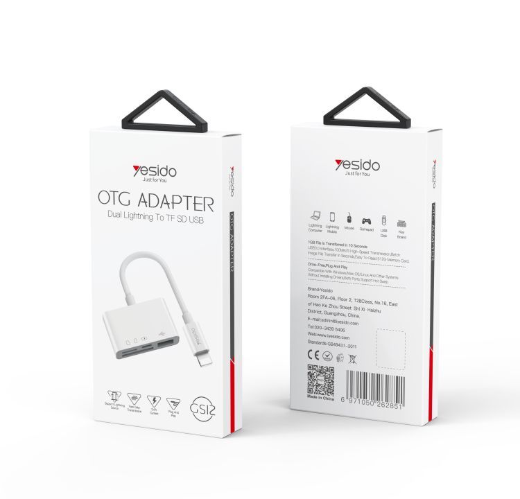 Yesido GS12 4 In 1 OTG Adapter Packaging