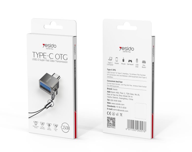 GS08 Type-C to USB-A OTG Adapter Packaging
