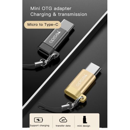 GS04 Micro To Type-C Easy To Carry Intimate Lanyard Design Mini OTG Adapter Charging Transmission