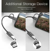 GS02 Cotton Braided Cable 2 in 1 Widely Compatible Anti-stretch 10CM OTG Adapter Type-C/Micro TO USB