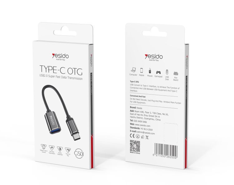 GS01 Type-C to USB-A OTG Adapter Packaging