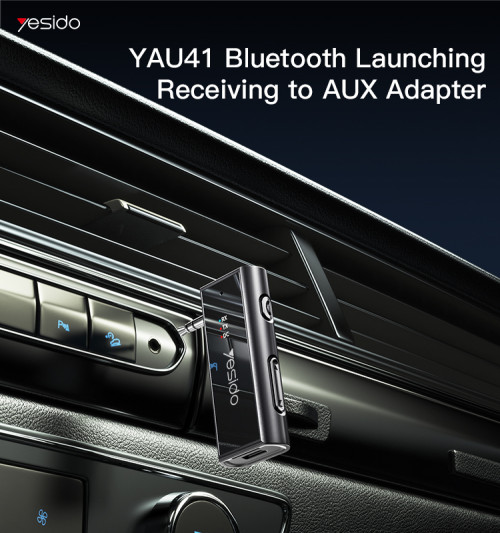 YAU41 2 in1 Wireless Adapter 3.5mm Audio AUX Adapter Bluetooth 5.1 Transmitter Receiver For Car