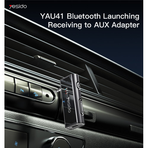 YAU41 2 in1 Wireless Adapter 3.5mm Audio AUX Adapter Bluetooth 5.1 Transmitter Receiver For Car