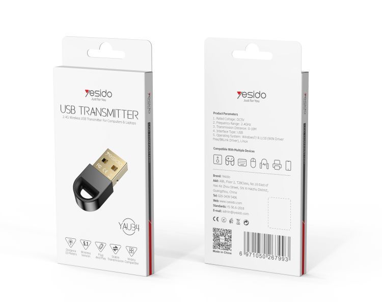YAU34 Mini USB Bluetooth Adapter Receiver Packaging