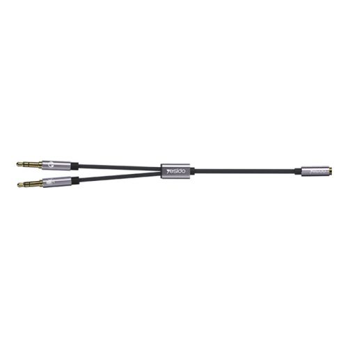 YAU29 Nylon Braided 3.5mm 4 Pole Port Splitter To Earphone And Microphone Plug Audio Cable