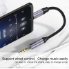 YAU19 Aluminum Alloy Nylon Cable USB Type-C To 3.5mm Aux Port Audio Adapter Cable