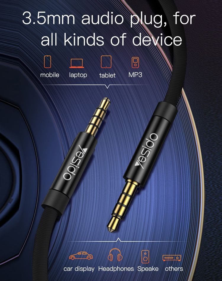 YAU16 3Meter 3.5mm to 3.5mm Audio Cable Details