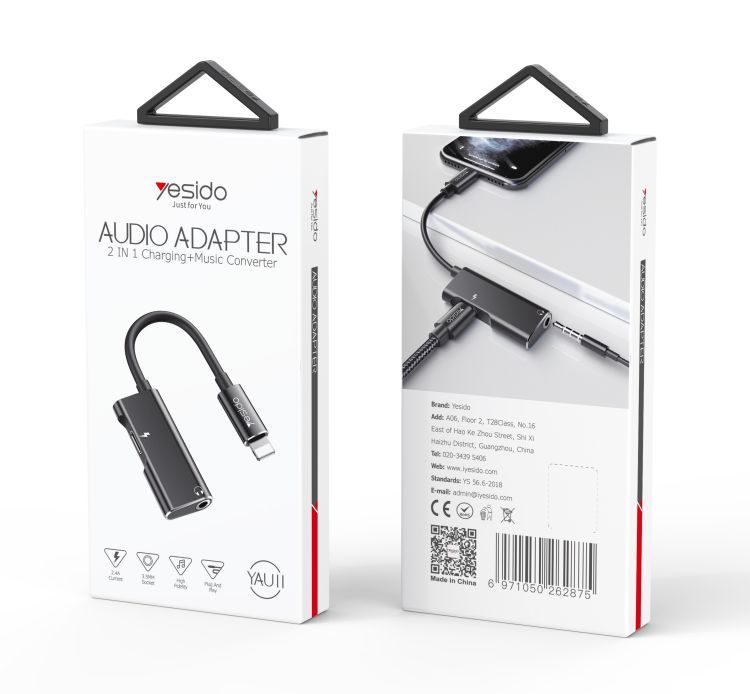 YAU11 2 in 1 IP To IP And 3.5mm Audio Adapter Packaging
