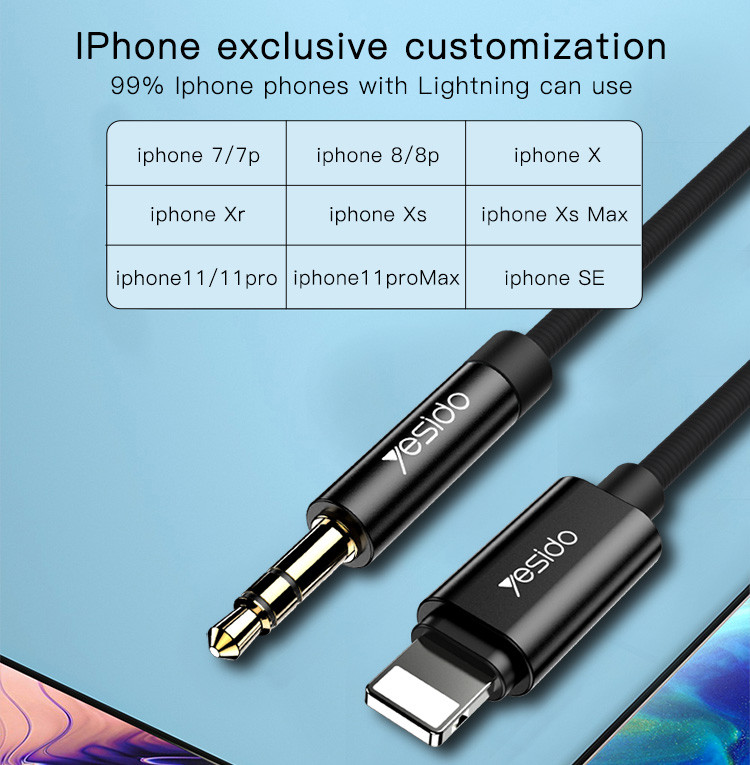 YAU17 Lightning To 3.5mm Audio Cable Details