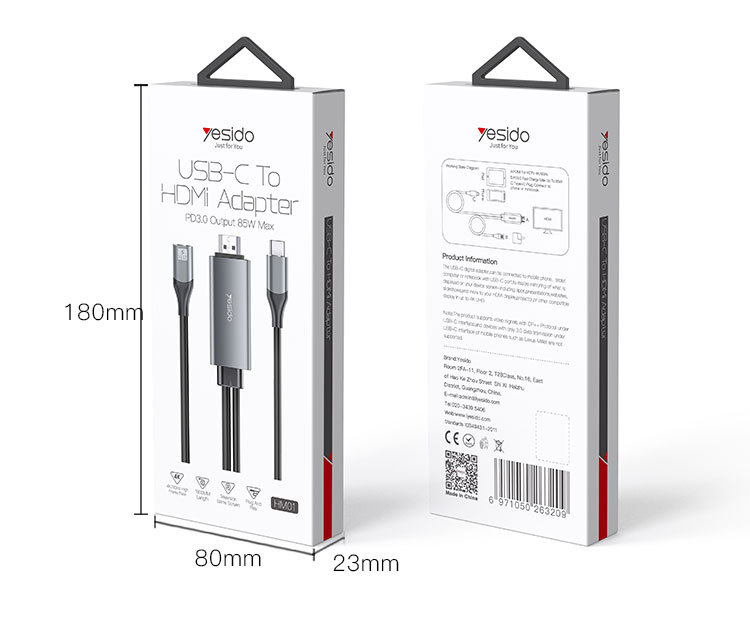 HM01 Type-C To HDMI Video Cable Packaging