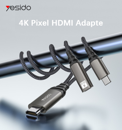 HM07 2 Meters 4K 60HZ Type-C To HDMI Video Cable &  PD Fast Charging Audio Cable
