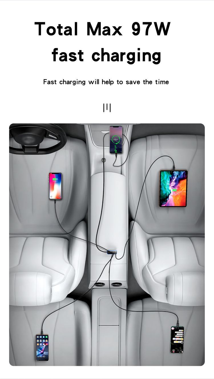 Y53 5 Ports 97W Extended Car Charger Details