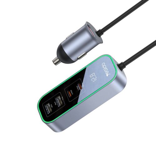 Y53 5 Ports  97W Extended Car Charger With LED Voltage Moniter