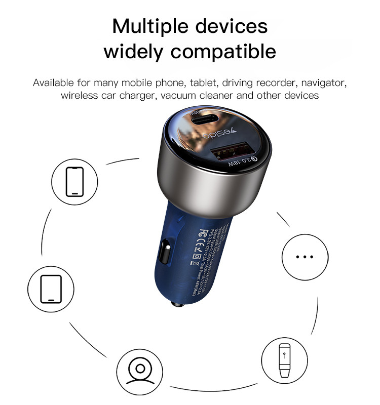 Y52 48W 2Ports Fast Charging Car Charger Details