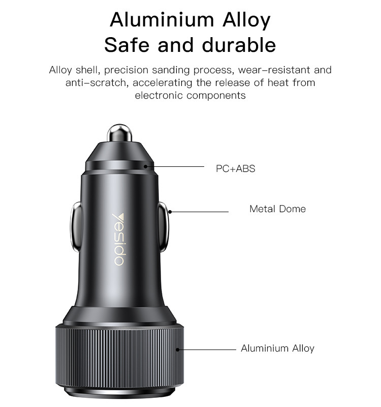 Y50 60W 3 Ports Fast Charging Car Charger Details