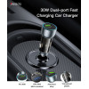 Y49 Transparent Shell Car Charger | PD 33W Type-C + QC 30W USB 2 Ports Fast Charging Car Charger