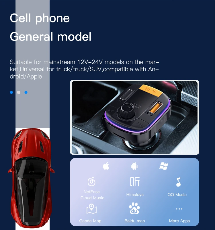 Y45 Bluetooth en FM convertir 43 W chargeur de voiture à charge rapide détails