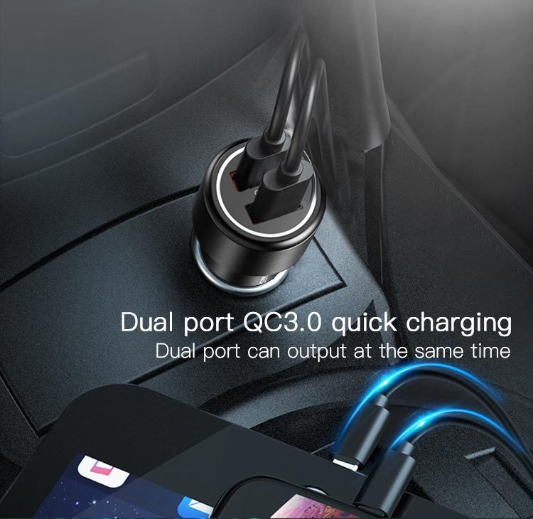 Y43 Dual Ports QC3.0 Fast Charging Car Charger Details
