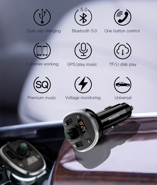 Y39 China Manufacture Smart Mp3 Player Fm Transmitter Usb Disk MP3 Fm Car Charger In Stock