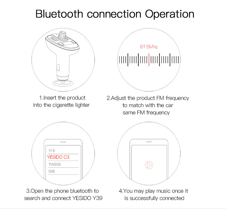 Y39 FM Bluetooth Received Car Charger Details