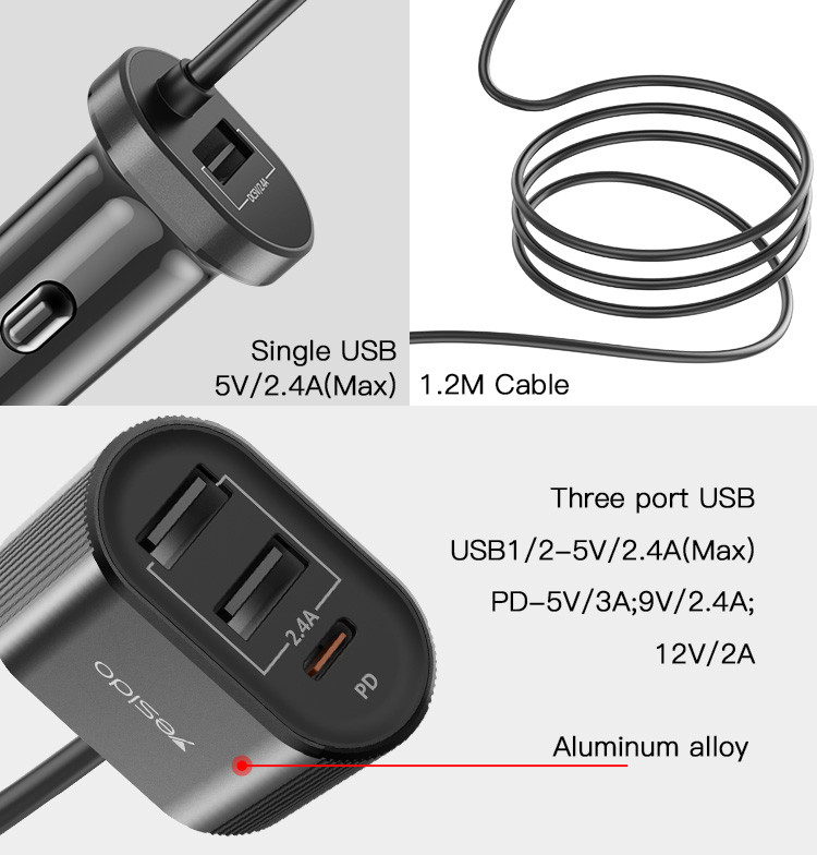 Y41 Multi Ports Fast Charging Car Charger Details