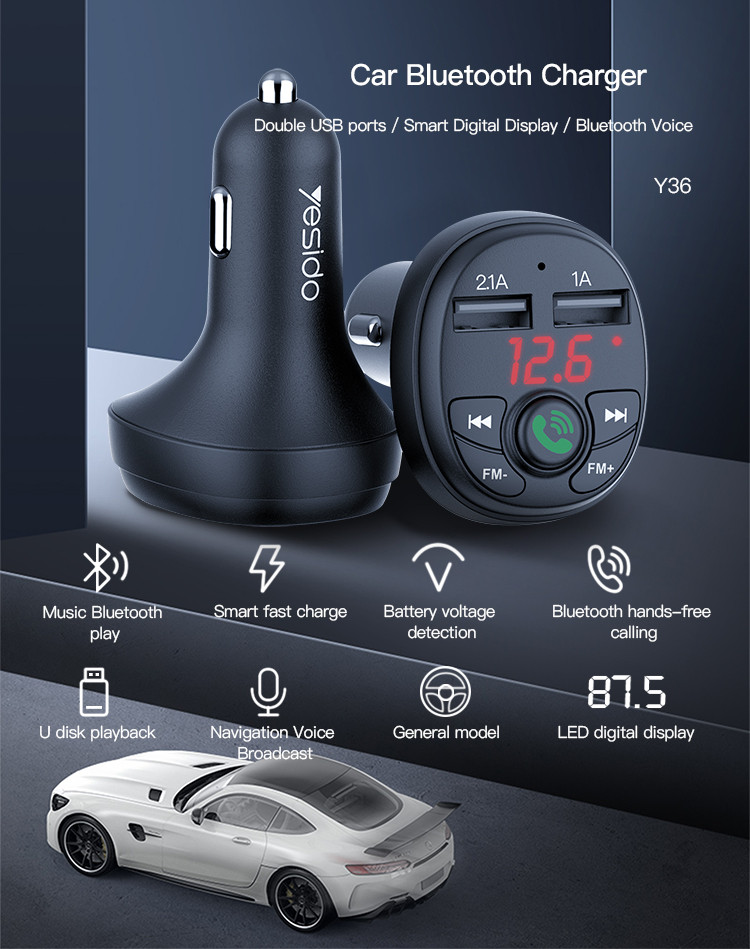Y36 Bluetooth FM Convert Car Charger