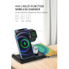 DS13 Foldable Portable USB Fast Qi 10W 4 In 1 Charging Station Desktop Stand Wireless Charging Dock