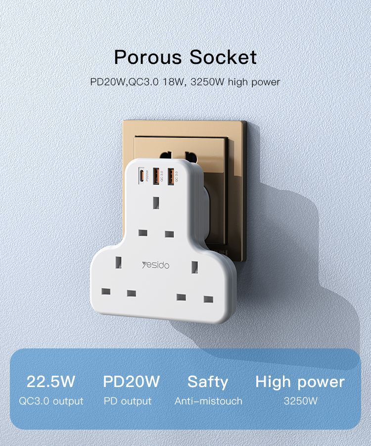 MC15 2 Meter 6 IN 1 Power Socket Hub