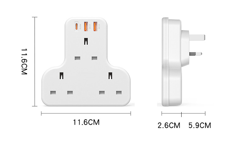 MC15 2 Meter 6 IN 1 Power Socket Hub Details