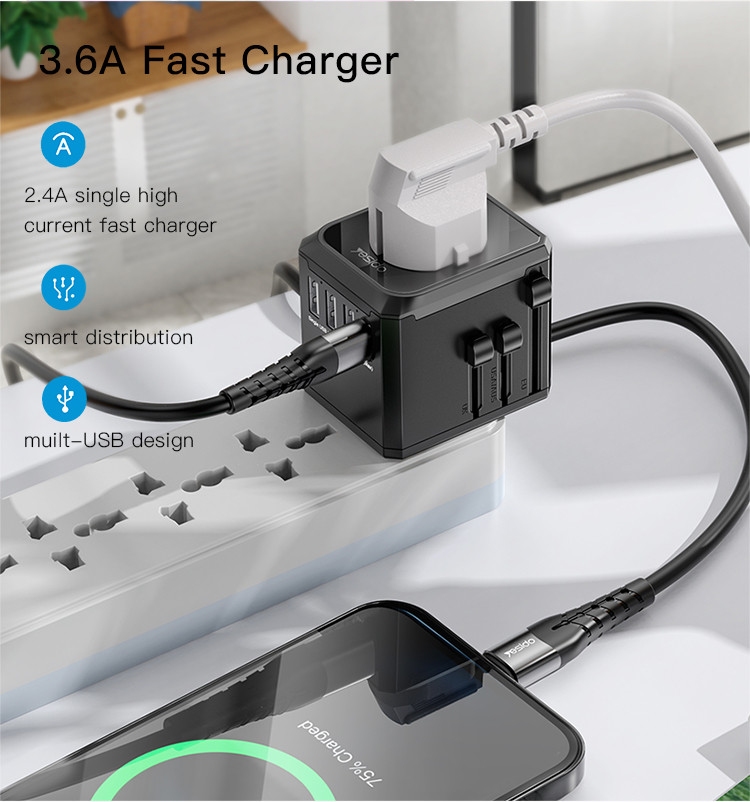 MC10 4 USB & Universal Charger Plug Adapter Details