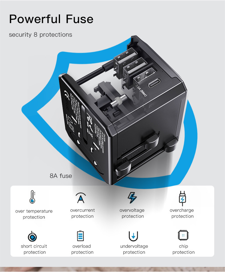 MC10 4 USB & Universal Charger Plug Adapter Details