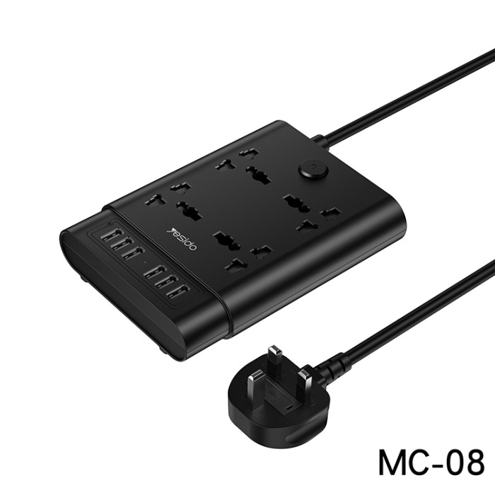 MC08 2 Meter 4 AC Ports And 6 USB Ports Power Strip Extension Power Socket