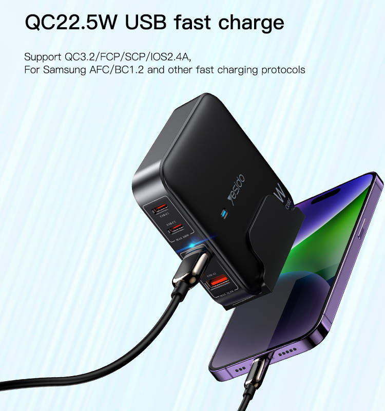 YC41 100W GaN Fast Charging Charger Details