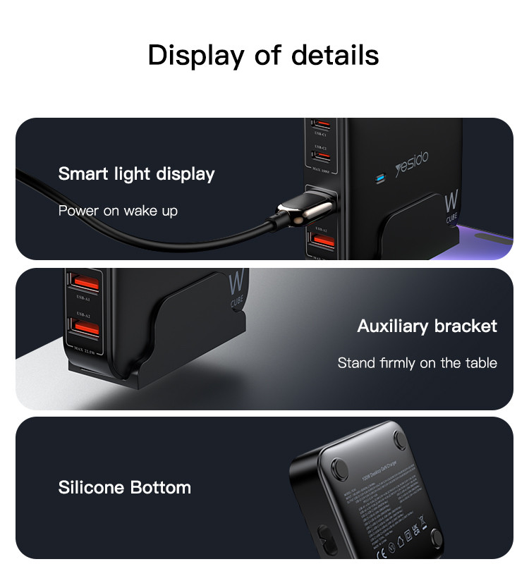 YC41 100W GaN Fast Charging Charger Details