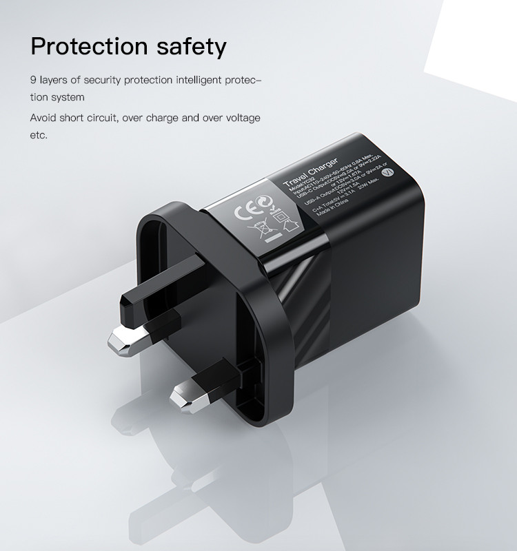 YC32 20W Dual Ports Fast Charging Charger Details
