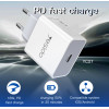 YC27 White Adapter EU Plug PD2.0 18W Fast Charging Smart Phone Travel Portable Charger