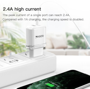 YC26 Portable Fast Charging Travel Wall Charger | EU Plug 18W USB Charger For Mobile Phone