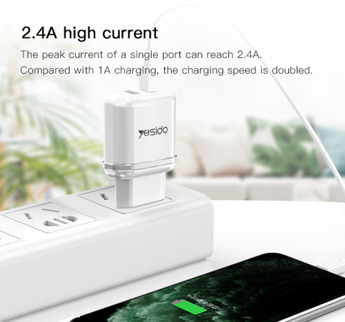 YC26 Portable Fast Charging Travel Wall Charger | EU Plug 18W USB Charger For Mobile Phone