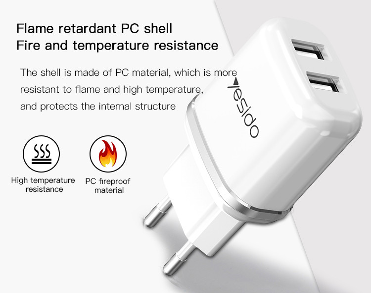 YC26 Dual USB Ports Fast Charging Charger Details