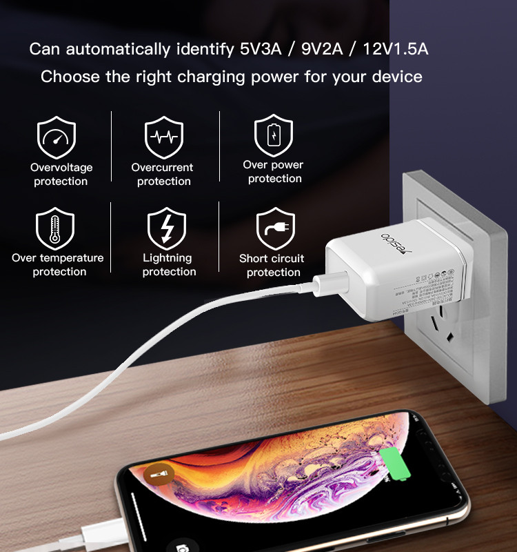 YC26 Dual USB Ports Fast Charging Charger Details