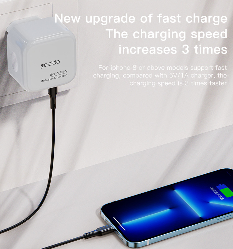 YC38 35W GaN Fast Charging Wall Charger Details