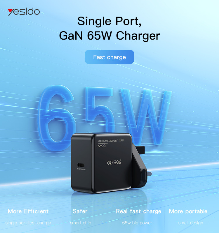 YC37 65W GaN Fast Charging Wall Charger