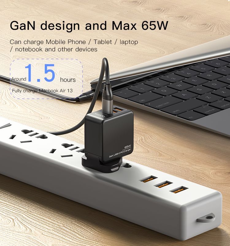 YC35 65W GaN Fast Charging Wall Charger Details