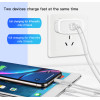 YC24 Dual Ports 18W Charging Wall Travel Charger Portable Fast Charging PD Phone Charger For Iphone