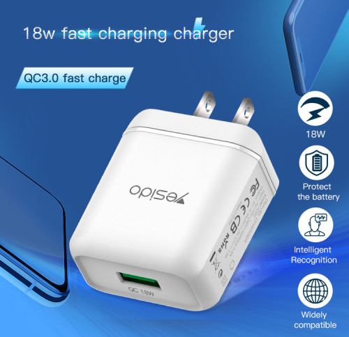 YC22 Universal Travel Smartphone Adapter Plug Portable Mobile Phone USB Charger In Stock