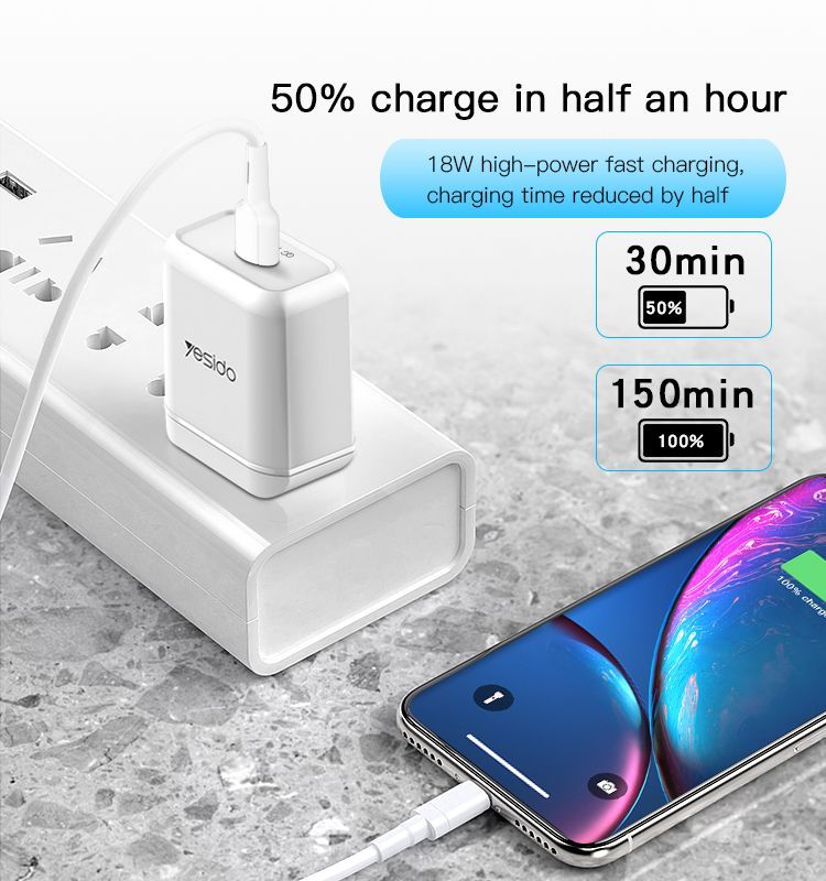 YC22 USB Port Fast Charging Wall Charger Details