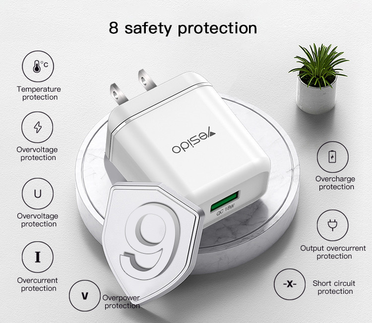 YC22 USB Port Fast Charging Wall Charger Details