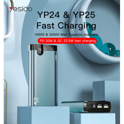 YP24 New Style High Capacity Fast Charging Power Bank | 10000mAh Portable Power Bank
