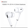 YH33 Built-In Microphone Earbuds Fashion 3.5Mm In-Ear Stereo Sport Earphone
